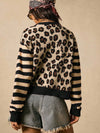 Leopard Print Knit Cardigan Sweater