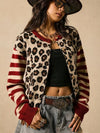 Leopard Print Knit Cardigan Sweater