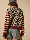 Leopard Print Knit Cardigan Sweater