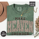 Leopard Print Religious Cotton T-Shirt