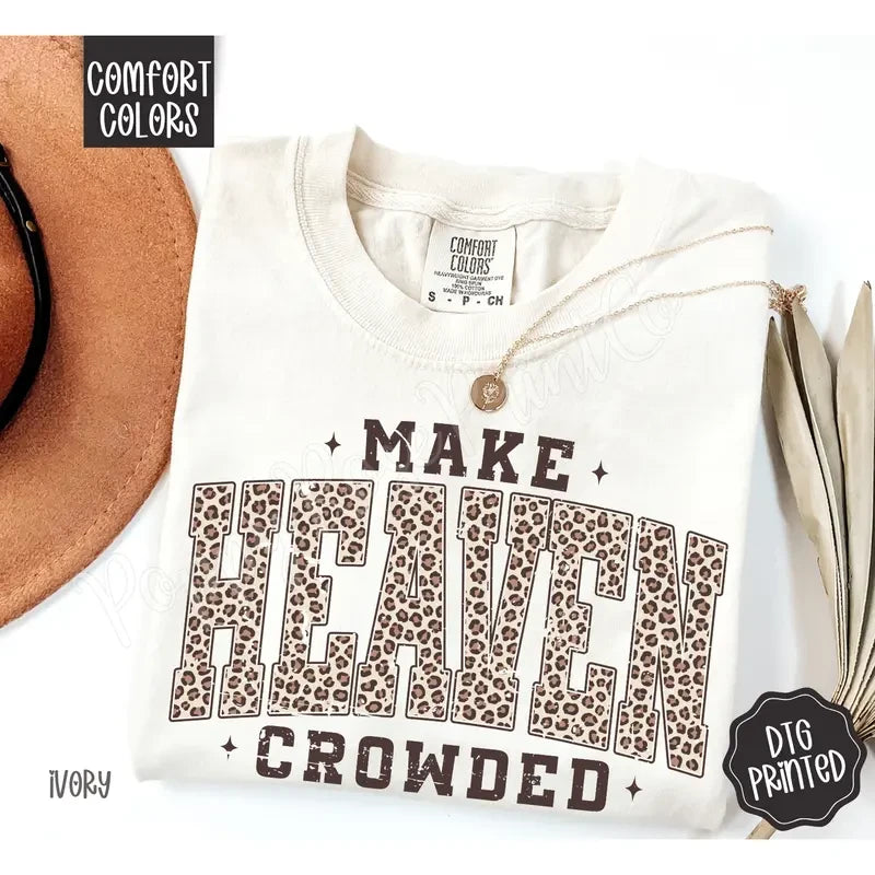Leopard Print Religious Cotton T-Shirt