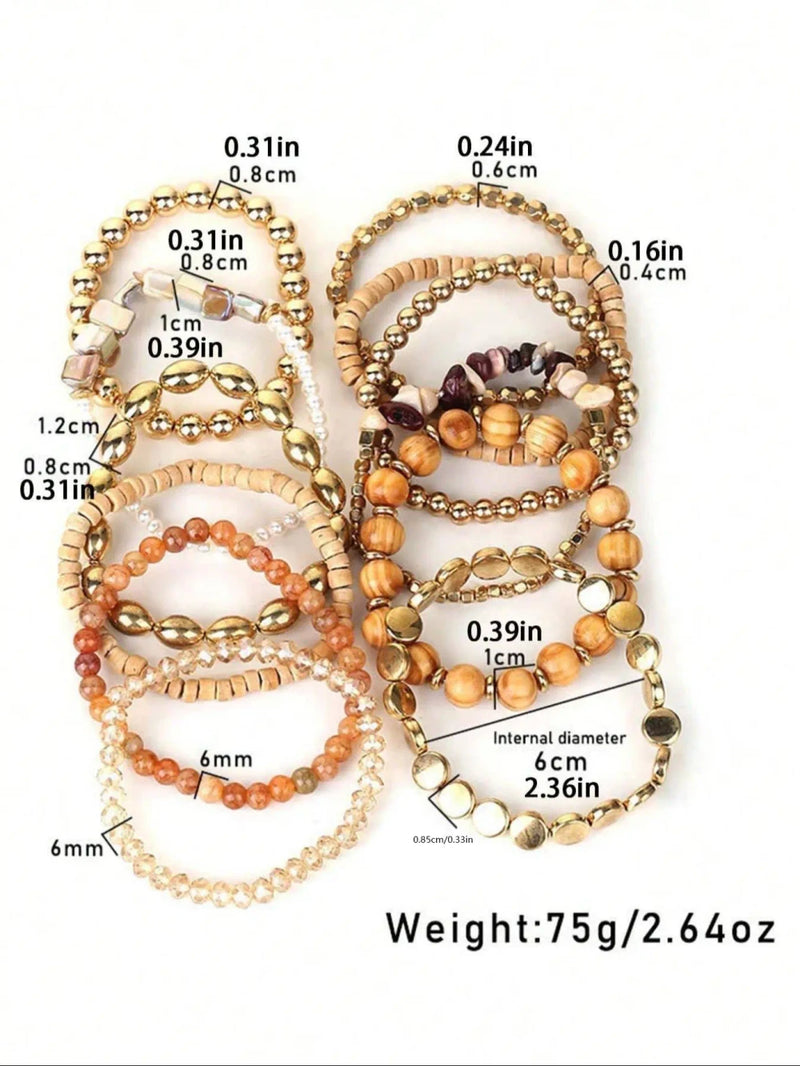 Multicolor Boho Beaded Bracelet Set