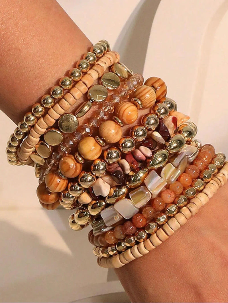 Multicolor Boho Beaded Bracelet Set