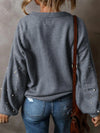 Faux Pearl Drop Shoulder Sweater