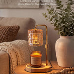 Woven Textured Glass Candle Warmer Lamp