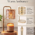 Woven Textured Glass Candle Warmer Lamp