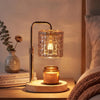 Woven Textured Glass Candle Warmer Lamp