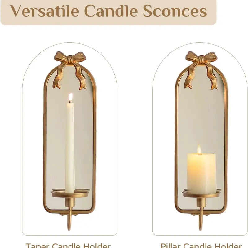 Gold Metal Bow Wall Sconce