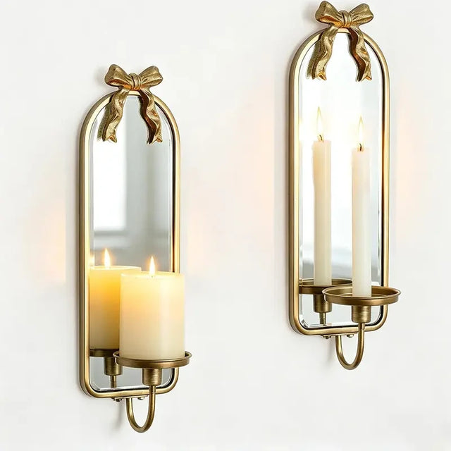 Gold Metal Bow Wall Sconce