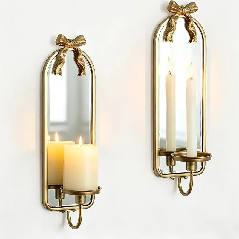 Gold Metal Bow Wall Sconce