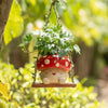 Mushroom Smiley Face Hanging Planter