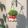 Mushroom Smiley Face Hanging Planter