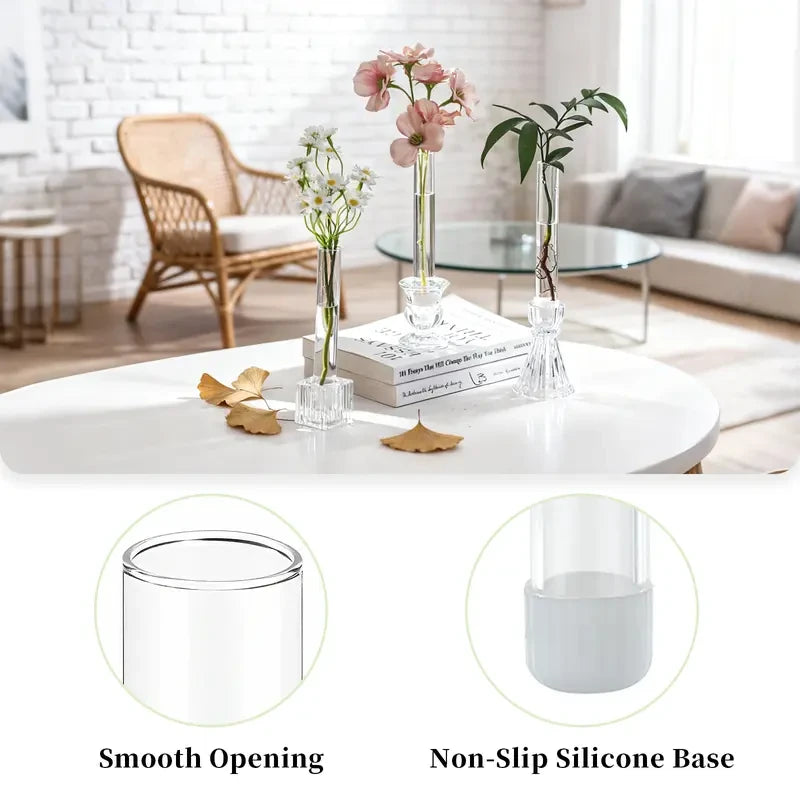 Glass Bud Vase with Silicone Case
