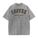 Acid Wash Coffee Graphic T-Shirt