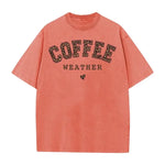 Acid Wash Coffee Graphic T-Shirt