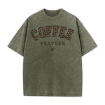 Acid Wash Coffee Graphic T-Shirt