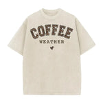 Acid Wash Coffee Graphic T-Shirt