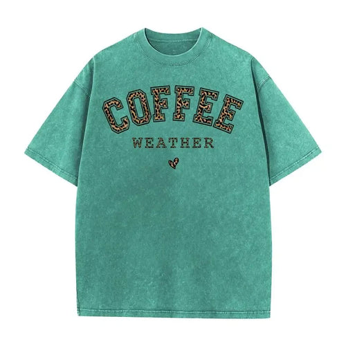 Acid Wash Coffee Graphic T-Shirt