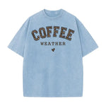 Acid Wash Coffee Graphic T-Shirt