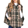 Womens Plaid Cape Jacket