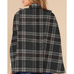 Womens Plaid Cape Jacket