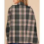 Womens Plaid Cape Jacket