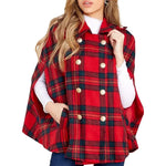 Womens Plaid Cape Jacket