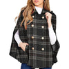 Womens Plaid Cape Jacket