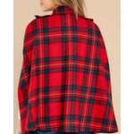 Womens Plaid Cape Jacket