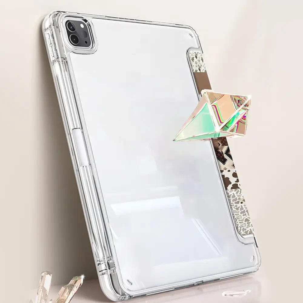 Western Leopard Patchwork Tablet Folio Case