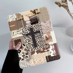 Western Leopard Patchwork Tablet Folio Case