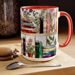 Stained Glass Floral Bookshelf Mug