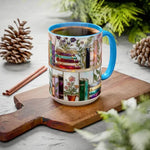Stained Glass Floral Bookshelf Mug