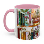 Stained Glass Floral Bookshelf Mug