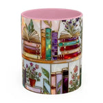 Stained Glass Floral Bookshelf Mug