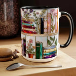 Stained Glass Floral Bookshelf Mug