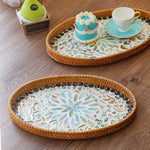 Elliptical Rattan Storage Tray