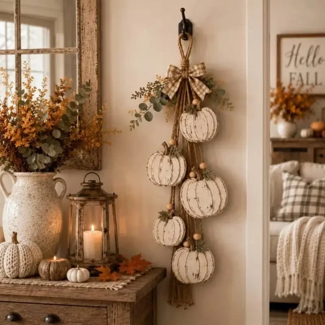 Farmhouse Autumn Pumpkin Wall Hanging