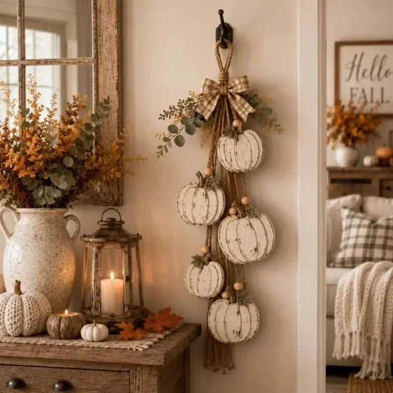 Farmhouse Autumn Pumpkin Wall Hanging