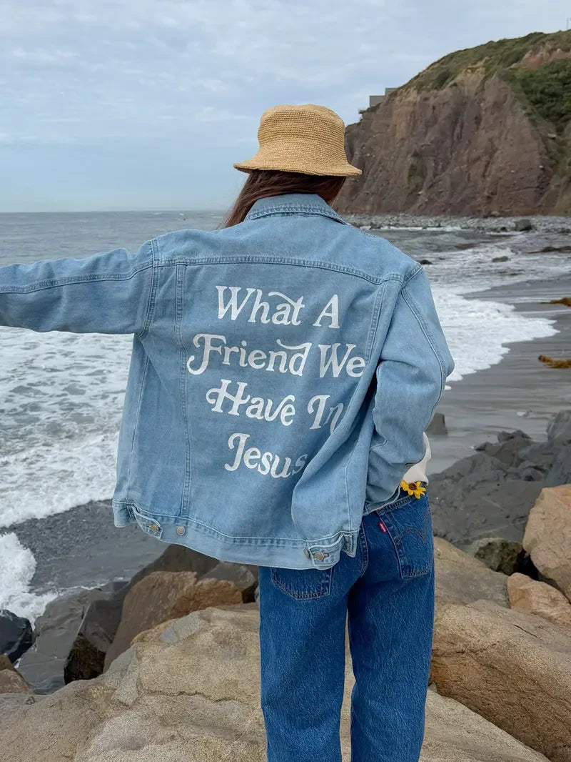 What a Friend In Jesus Denim Jacket