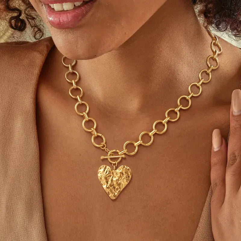 Chunky Gold Heart Necklace