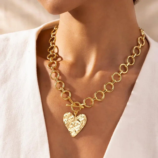 Chunky Gold Heart Necklace