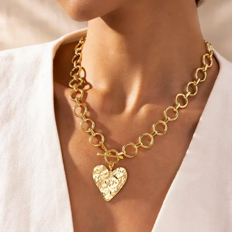 Chunky Gold Heart Necklace