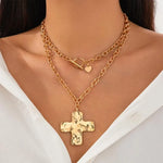 Chunky Gold Cross Necklace