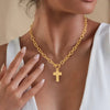 Chunky Gold Cross Necklace