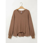 Waffle Knit Oversized Fall Top