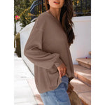 Waffle Knit Oversized Fall Top
