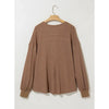 Waffle Knit Oversized Fall Top