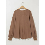 Waffle Knit Oversized Fall Top