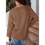 Waffle Knit Oversized Fall Top
